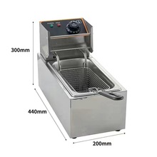 工廠直供電炸爐商用油炸鍋不銹鋼炸雞漢堡薯條控溫家用炸擺攤小吃