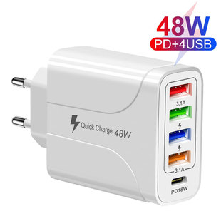 4USB+Type-c֙C PD15W 51^ Ӌ48WPD