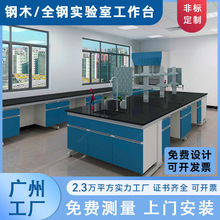 全鋼實驗室實驗台鋼木實驗台中央邊台試驗台學校醫院防靜電操作台