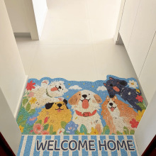 入戶門卡通狗狗進門耐磨防滑門墊家用玄關耐臟刮泥蹭土絲圈地墊