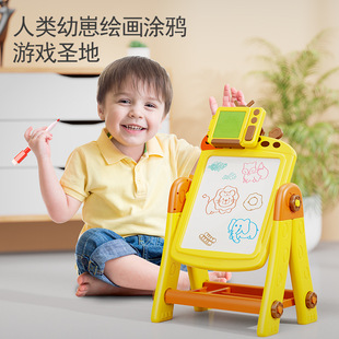 兒童畫畫板磁力彩色塗鴉磁性家用小孩幼兒玩具寶寶積木玩具寫字板