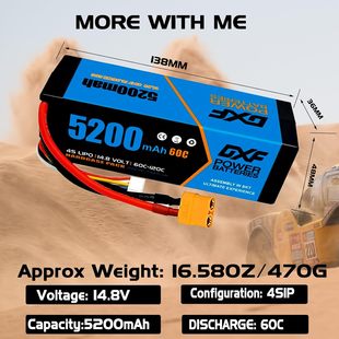 DXF 5200mAh 4S14.8V 60Cm1/10bِ܇RCӲ늳 羳