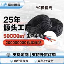 絕緣礦用工程電線 YC橡套線2*4紫銅線  工業中低壓穩定電力電纜線