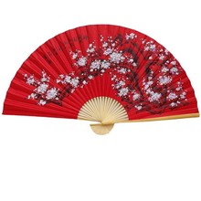 紅布梅花牆扇裝飾扇婚慶牆壁掛扇古風大折扇中國風工藝畫扇批發