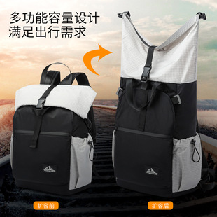 跨境卷口雙肩包運動旅行戶外登山徒步大容量耐撕裂大學生電腦書包