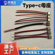 typec8.6母座頭帶焊線10cmC口端子USB連接器2P接頭轉PH2.0電源線