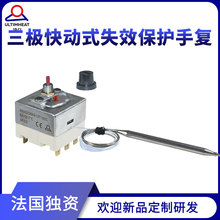 毅力限溫器三極30A液脹式手動復位溫控器帶探頭低溫保護85
