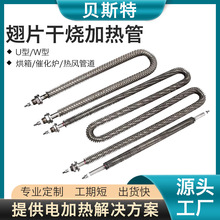 翅片管不銹鋼加熱管W型催化爐220V烘箱u型散熱干燒加熱管
