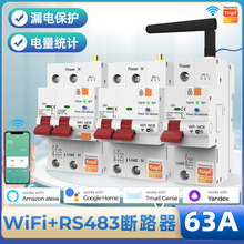 塗鴉智能wifi計量帶漏電保護電閘家用2p微型斷路器63A定時總開關