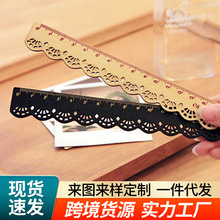 學生鏤空直尺創意文具可愛卡通准確刻度尺繪圖尺子木尺廠家批發