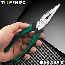 拓森虎皮尖嘴鉗6寸多功能手工鉗8寸剪線鉗斜口鉗尖嘴鉗子五金工具