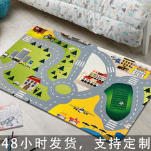 卡通游戲迷宮軌道卧室客廳防滑圈絨床邊毯地毯地墊 兒童裝飾毯