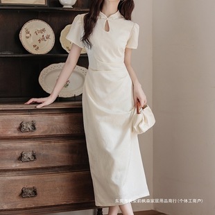 跨境2025新款旗袍改良伴娘團伴娘服禮服少女平時可穿中式婚禮連衣