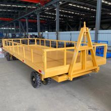 平板拖掛車廠區搬運車貨物轉運車大噸位重型工具車牽引平板拖車