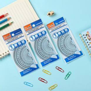 量角器初高中生小學生角度尺透明清晰加厚款量角器半圓形尺子10CM