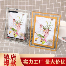 透明玻璃相框擺台水晶創意榮譽證書框6寸7寸10寸雙邊廠家批發A4