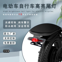 定制通用鋰電自行車尾燈36V48V哈雷電動車自閃三合一led夜行警示