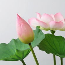 PU仿真荷花造景仿真花假荷葉道具假花水池裝飾塑料花魚池花藝落地