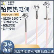 高溫S型鉑銠熱電偶耐高溫WRP-130剛玉護套B型鉑銠絲高溫爐熱電偶