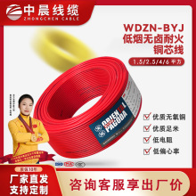 WDZN-BYJ1.5/2.5/4/6平方電線電纜國標銅芯足米低煙無鹵阻燃耐火