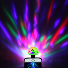 舞台燈LED迷你燈泡聲控小魔球 手機彩燈usb 水晶魔球 車載燈