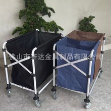 折疊布草車客房床單收集車不銹鋼收納賓館酒店保潔客房服務工作車