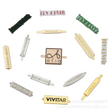 廠家制作箱包五金插腳配件銘牌鋅合金金屬長方形logo點漆工藝標牌