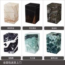 天然大理石底座墩子花架玄關展示台輕奢高級感茶幾邊幾石腳雕塑柱