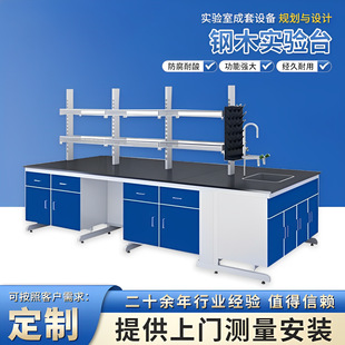 實驗室工作台鋼木實驗台全鋼中央試驗操作邊台化學試劑架通風櫥櫃