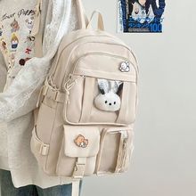 純色ins大容量雙肩包高中初中韓版小學生超火書包初中生少女背
