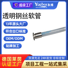 SMS快裝PVC管 食品級鋼絲軟管 透明鋼絲增強管衛生級蒸汽膠管總成