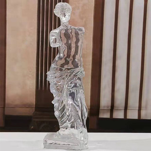 透明維納斯人物雕塑鉑晶樹脂工藝品擺件室內鉑晶水晶藝術軟裝飾品