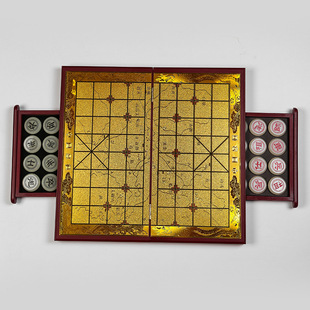 廠家現貨中國象棋抽屜式折疊棋盤套裝高檔象棋送長輩教師禮品批發