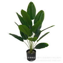 跨境仿真綠植18頭旅人蕉天堂鳥香蕉葉植物盆栽 園林造景工程裝飾
