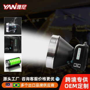 雅尼LED超亮防水帶感應雙開關頭戴式專業鋰電頭燈外貿出口G2