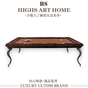 意大利現代實木台球桌設計師會所別墅家用室內高級感標准式桌球台