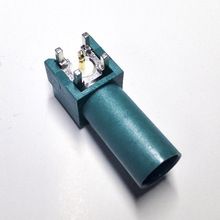 Fakra-Z公頭汽車射頻連接器插件扣墨綠色PCB板插卧式GPS天線插頭