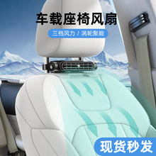 2025創意新品座椅車載風扇 USB插電無葉后枕散熱后座風扇汽車跨境