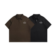 服道樂xFEE潮牌重磅300g簡約商務字母刺綉polo衫男翻領短袖DX7053