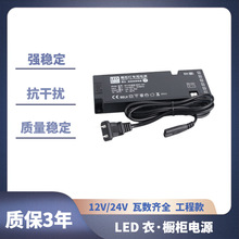 升級款半灌膠超薄12V/24V衣櫥櫃燈變壓器24W-150W驅動LED電源