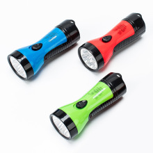 充電手電筒民用塑料LED手電筒4+1驗鈔LED紫光燈電筒戶外照明