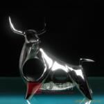 定制批发创意时尚开业招财装饰镀银公牛礼品摆件2
