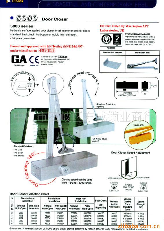 供应BONCO,5003中型自动闭门器