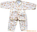 批发供应童装-可爱的幼婴印花宝宝夹棉绒套装E04(7个月内)