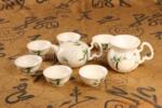 竹报平安茶具套装,浮雕功夫茶具,手工雕刻精品茶具
