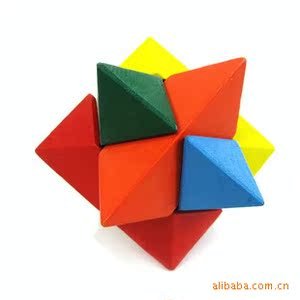 成人玩具木制玩具-古典益智玩具 孔明锁 彩色八角球yx822