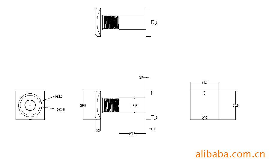 200度方形铜猫眼,200度方形铜门眼,200度方形铜防盗眼