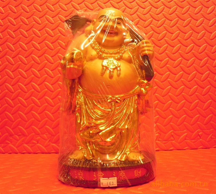 宗教工艺品佛像摆件之背黄金袋弥勒弥勒佛小黄金袋