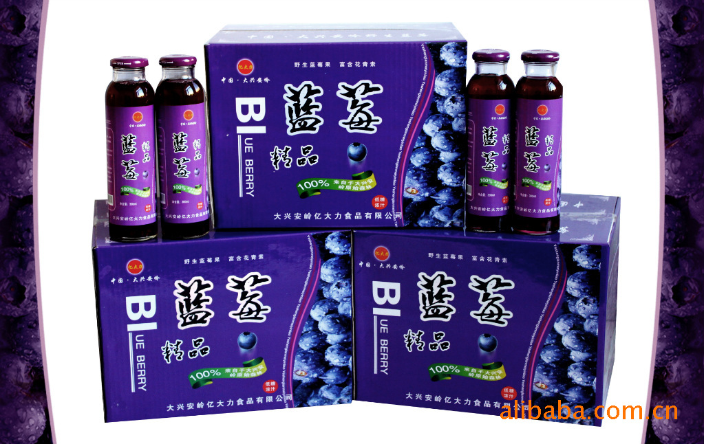 大兴安岭亿大力野生蓝莓原浆精品蓝莓饮料