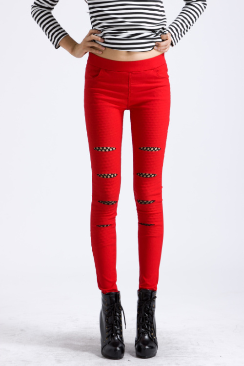 2012最新欧美磨花网纹地休闲裤 3色入 46.00元/条